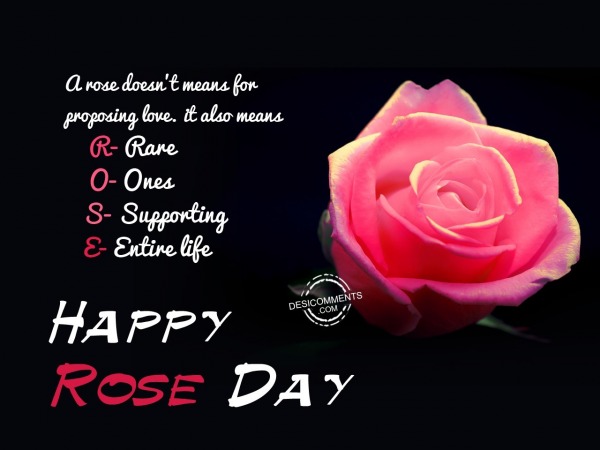A rose doesn’t means for, Happy Rose Day