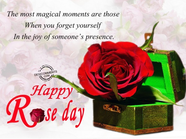 The most megical moments are, Happy Rose Day