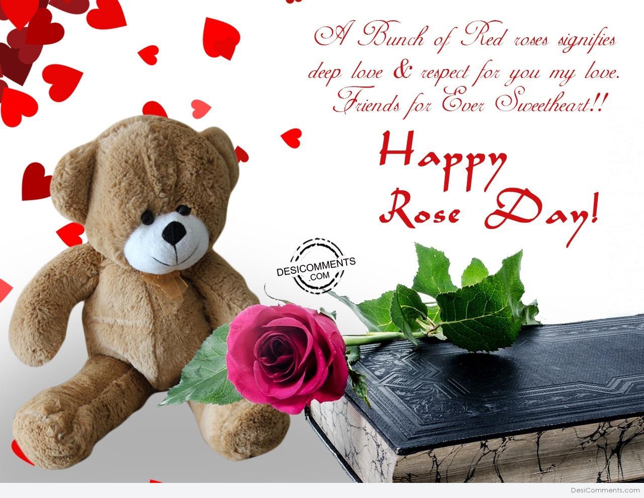 A bunch of red roses sgnifies, Happy Rose Day - DesiComments.com