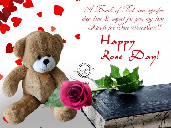 A bunch of red roses sgnifies, Happy Rose Day