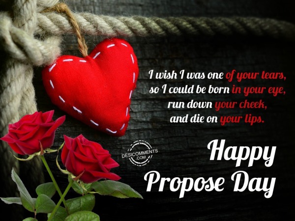 I wish I was one of your tears, Happy Propose Day