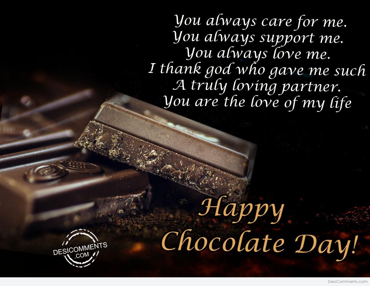 You always care for me, Happy chocolate day - DesiComments.com