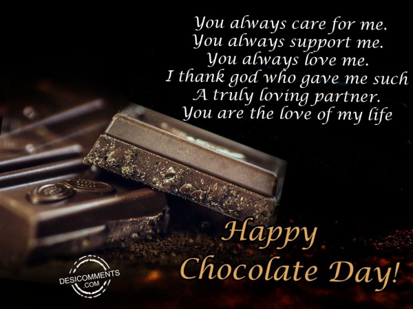 You always care for me, Happy chocolate day