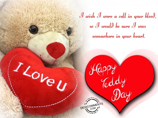 I wish i were a cell in your blood, Happy Teddy day