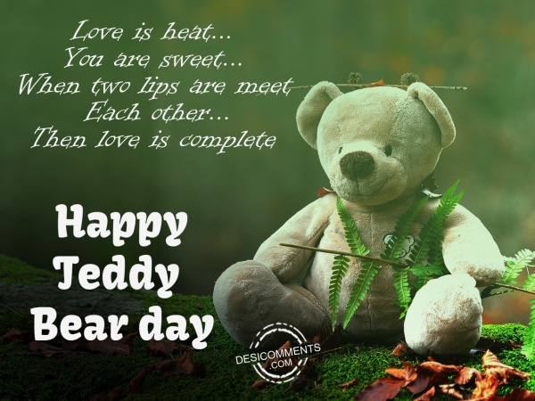 Love is heat you are sweet, Happy teddy day