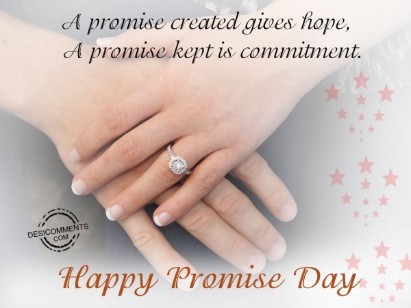 A promise created gives hope, Happy promise day