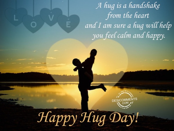 A hug is a handshake,Happy hug day