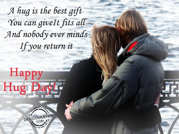 A hug is the best gift,happy hug day