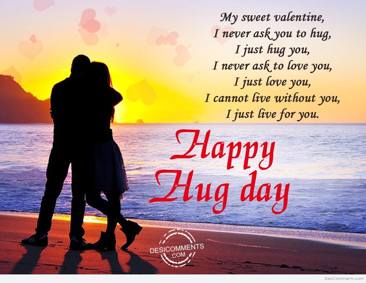 My sweet valentine, Happy hug day - DesiComments.com