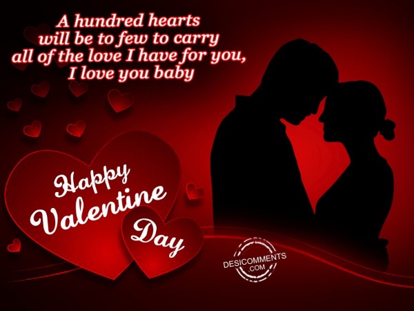 A hundred heart, happy valentine day