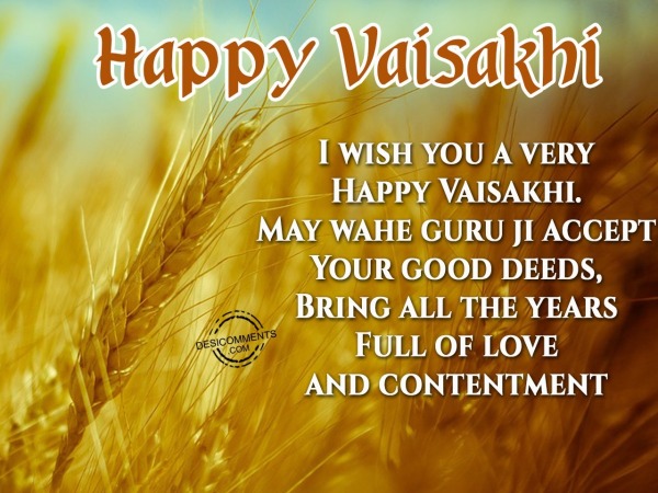 I wish you a very – Happy Vaisakhi