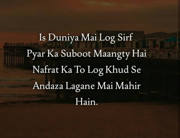 Is Duniya Mai Log Sif Pyar Ka Suboot Mangte