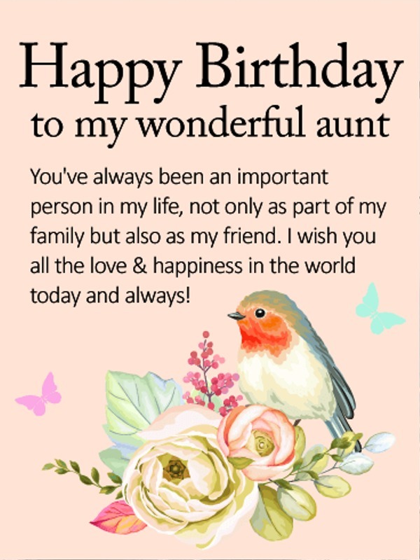 Happy Birthday To My Wonderful Aunt