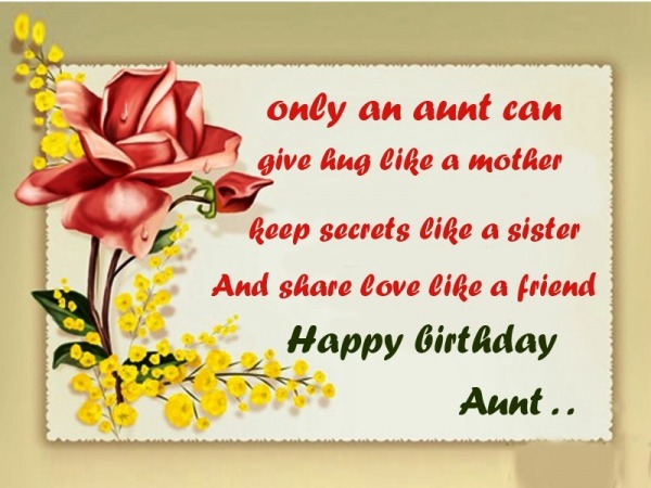 Only An Aunt Can Give Hug Like A Mother