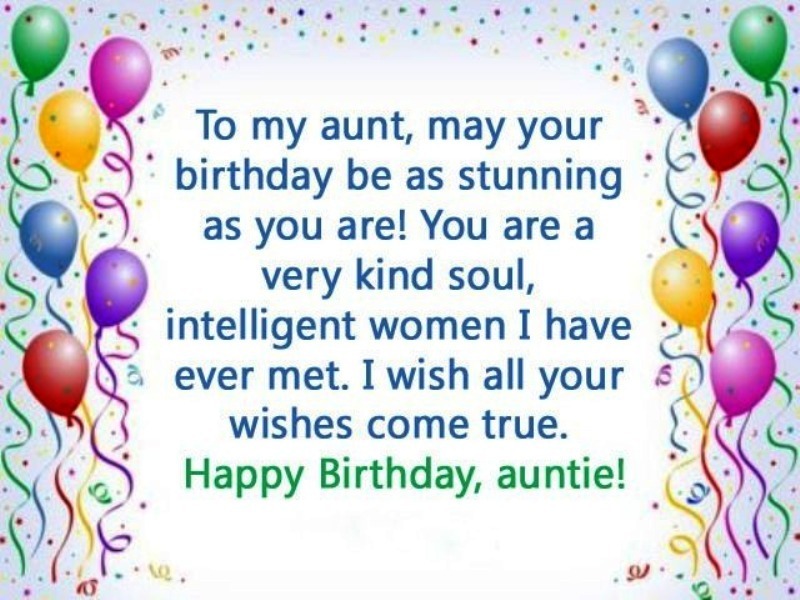 Go to the Birthday Wishes for Aunt category. 