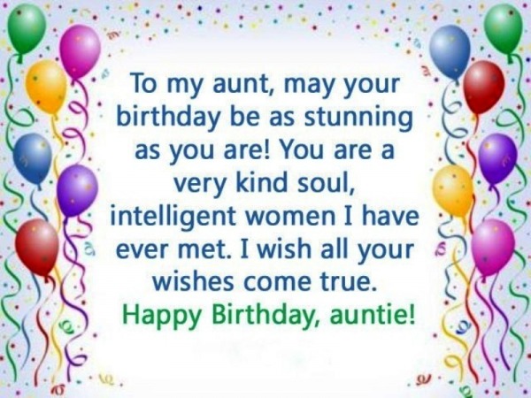 To My Aunt May Your Birthday Be As Stunning