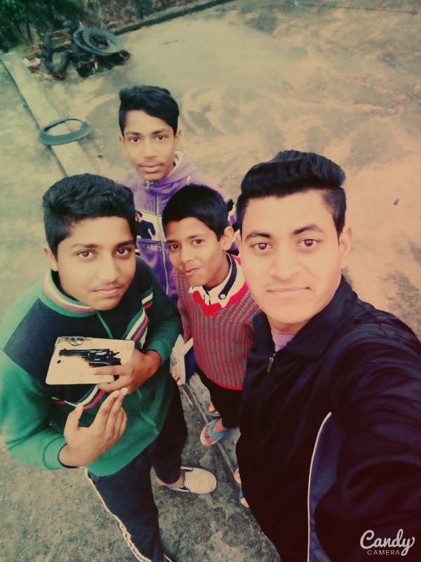 Sourav Ranipuriya Taking Selfie With Friends