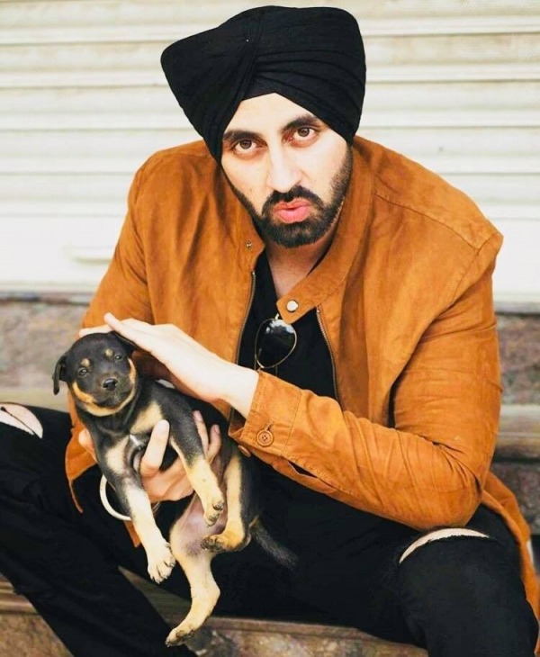 Simarjeet Singh With Puppy