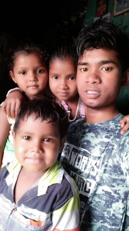 Bikash Bhoi With Children