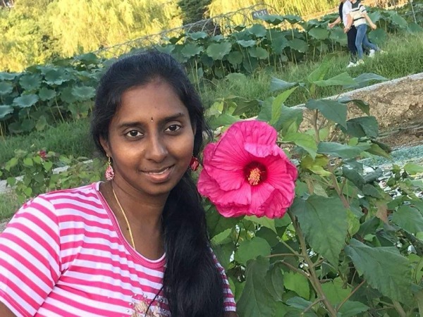Kalyani Taking Selfie With Flower