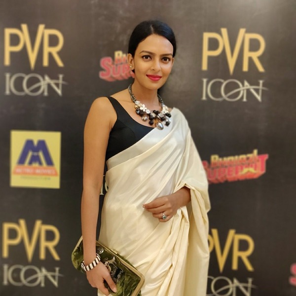 Bidita Bag In White Saree