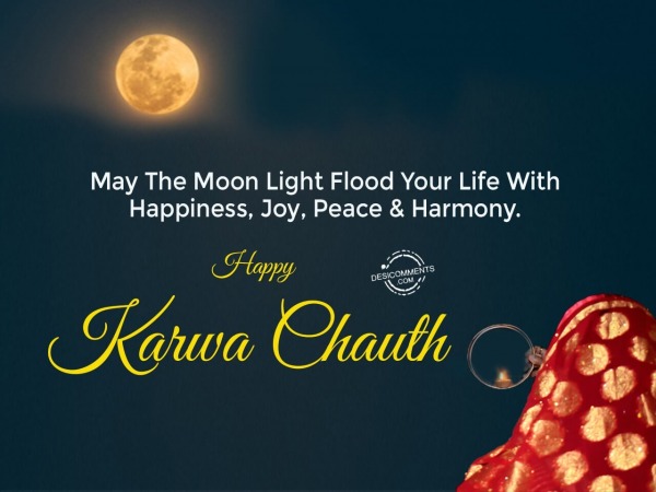 May the moon light flood your life, Happy Karwa Chauth