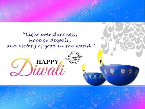 Victory of good in the world, Happy Diwali