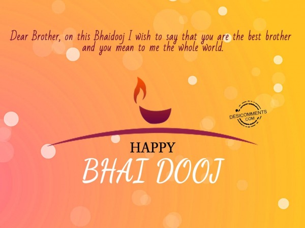 I want to say you are the best brother in this world, Happy Bhai Dooj