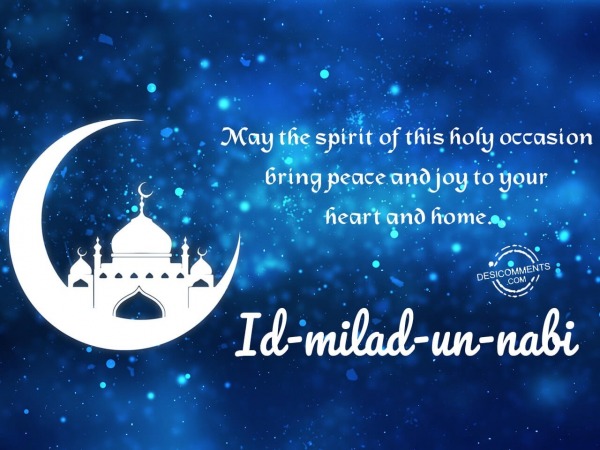 May the spirit of this holy occasion bring peace and joy to you, Happy eid