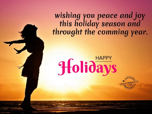 Wishing you peace and joy this holiday season, Happy holidays