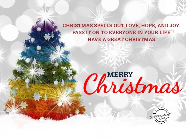 Christmas spells out love, hope and joy, Merry Christmas