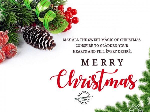 May all the sweet magic of Christmas, Merry Christmas