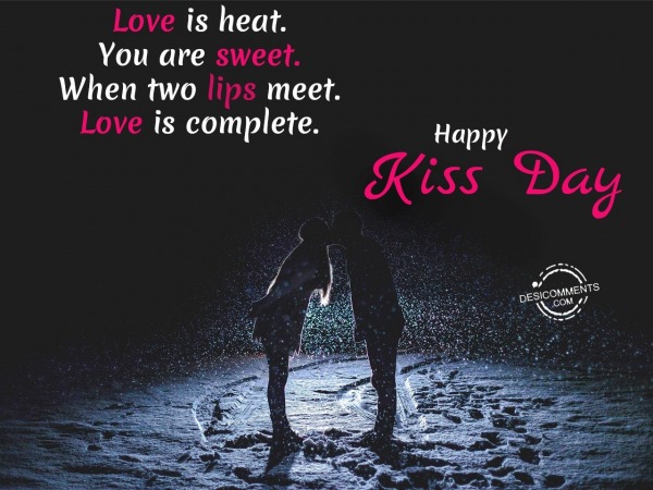 When two lips meet love is complete, Happy Kiss Day