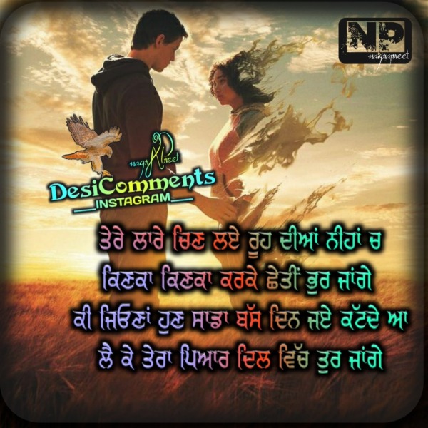 Beautiful Punjabi Love Quote.............Tur Javange