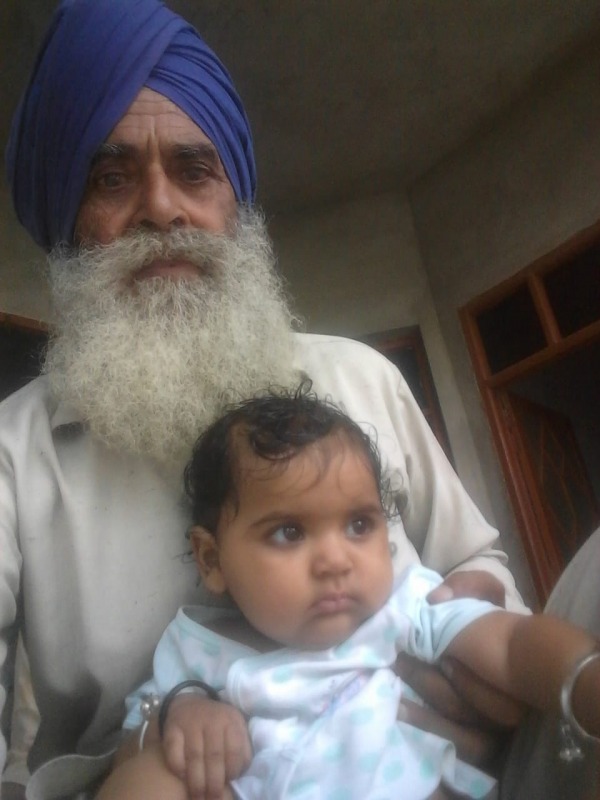 Simreet With Her Grandfather