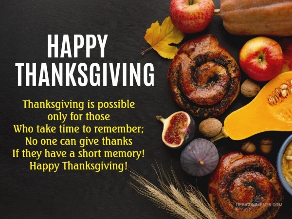 Thanksgiving Is Possible Only For Those