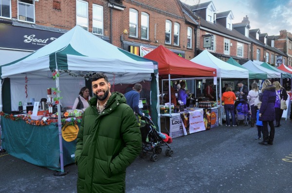 Arif Patel At Camberley Christmas Farmer's Market UK