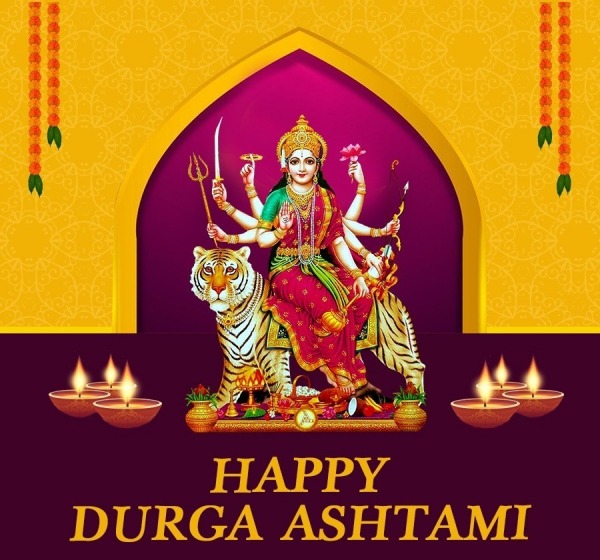 May The Goddess Of Kindness Shower All Her Blessings On You And Your Family. Happy Durga Ashtami