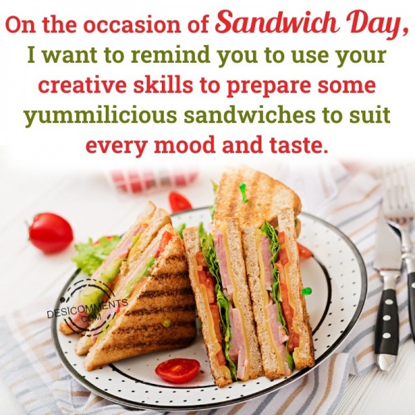 On Occasion Of Sandwich Day