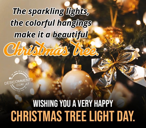 Wishing You A Very Happy Christmas Tree Light Day Pic