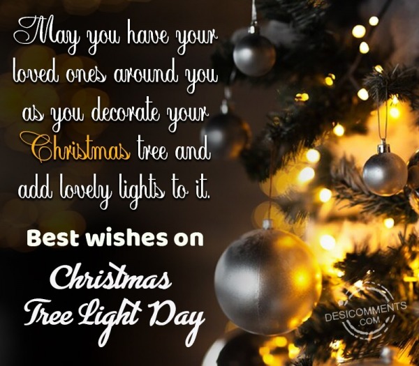 Best Wishes On Christmas Tree Light Day