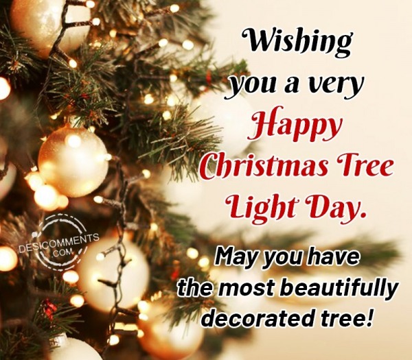 Happy Christmas Tree Light Day Image