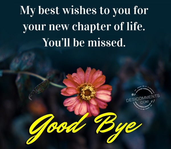 My Best Wishes To You For Your New Chapter