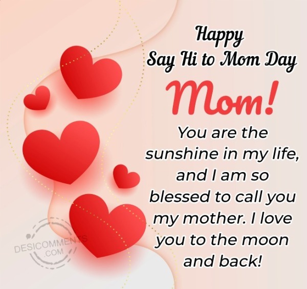 Happy Say Hi To Mom Day, Mom, You Are The Sunshine