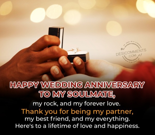 Happy Wedding Anniversary To My Soulmate, - Desi Comments