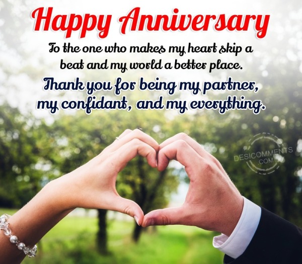 Happy Anniversary To The One Who Makes My Heart - Desi Comments