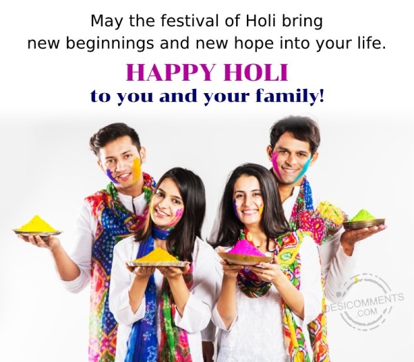 May The Festival Of Holi Bring New Beginnings