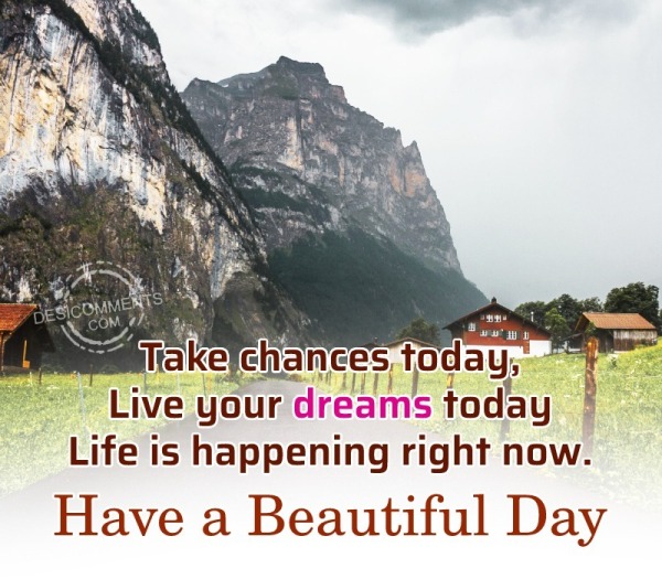 Take Chances Today, Live Your