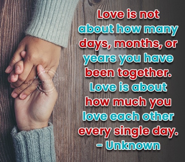 Love Is Not About How Many Days