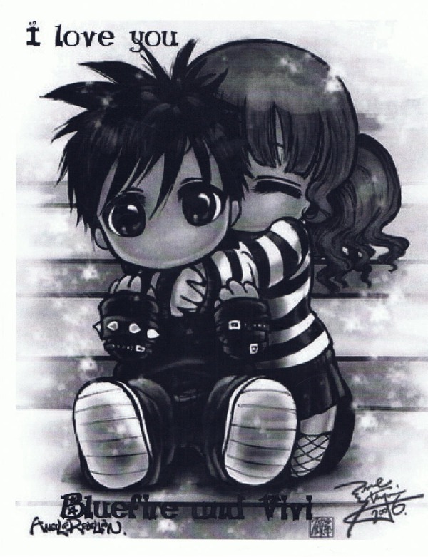 Anime Emo Couples Drawings